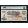 Image 1 : 1862-63 $100 Confederate States of America Note PMG 63