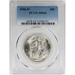 1946-D Walking Liberty Half Dollar Coin PCGS MS64