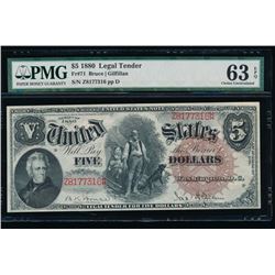 1880 $5 Legal Tender Note PMG 63EPQ