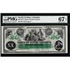 Image 1 : 1872 $20 State of South Carolina Obsolete Note PMG Gem Unc. 67EPQ Low Serial Number