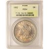 Image 1 : 1882 $1 Morgan Silver Dollar Coin PCGS MS64 AMAZING TONING