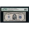 1934A $5 Silver Certificate PMG 66EPQ