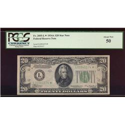 1934A $20 San Francisco Federal Reserve Star Note PCGS 50