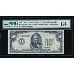 1934 $50 Minneapolis Federal Reserve Note PMG 64