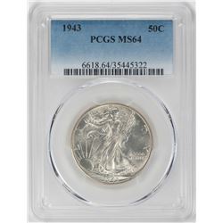 1943 Walking Liberty Half Dollar Coin PCGS MS64