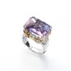 Sterling Silver 12.07ctw Pink Amethyst  Ring-SZ 7