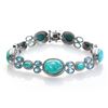 Image 1 : Silver Turquoise & Swiss Blue Topaz Bracelet 8.2"