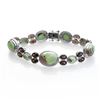 Silver Chrysoprase & Smoky Quartz Bracelet 7.5"