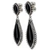Sterling Silver Black Moon Stone Beaded Earrings