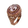 14K Rosegold Vermeil Pink Amethyst Halo Ring-SZ 8