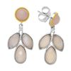 Image 1 : Silver Rose Quartz Doublet Leaf Drop Earring