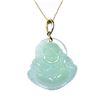 18K Gold Over Green Jade Buddha Pendant