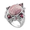 Sterling Silver Rhodocrosite & Garnet Ring-SZ 8
