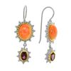 Sterling Silver Spiny Oyster & Garnet Drop Earring