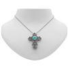 Image 2 : Silver Amazonite and Marcasite Cross Pendant