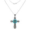 Image 2 : Silver Turquoise & Marcasite Cross Pendant