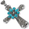 Image 3 : Silver Turquoise & Marcasite Cross Pendant