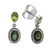 Image 2 : Sterling Silver Abalone & Peridot Drop Earrings