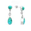 Image 2 : Sterling Silver Turquoise Drop Earrings