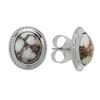 Image 2 : Silver Oval Wild Horse Rope Textured Stud Earrings