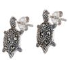 Image 1 : Sterling Silver Marcasite Turtle Earrings