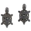 Image 2 : Sterling Silver Marcasite Turtle Earrings