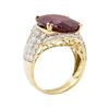 Image 4 : 18.60 ctw Ruby and Diamond Ring - 14KT Yellow Gold