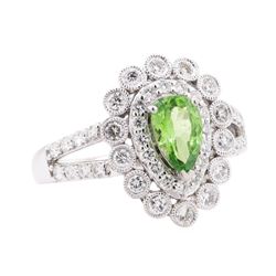 1.28 ctw Tsavorite and Diamond Ring - Platinum