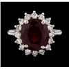 Image 2 : 7.28 ctw Ruby and Diamond Ring - 14KT White Gold