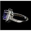 Image 3 : 3.98 ctw Tanzanite and Diamond Ring - 14KT White Gold