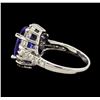 Image 3 : 4.13 ctw Tanzanite and Diamond Ring - 14KT White Gold