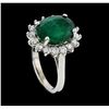 Image 4 : 5.73 ctw Emerald and Diamond Ring - 14KT White Gold