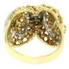 Image 5 : 18K Two Tone Gold 0.45 ctw Single Cut Diamond Open Work Dome Cocktail Ring