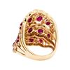 Image 3 : 3.90 ctw Ruby and Diamond Ring - 14KT Rose Gold