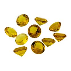 16.85 ctw.Natural Round Cut Citrine Quartz Parcel of Ten