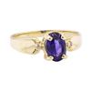 Image 1 : 1.09 ctw Blue Sapphire and Diamond Ring - 10KT Yellow Gold