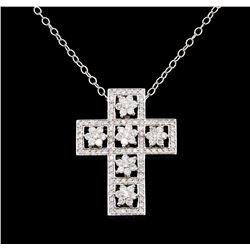 1.83 ctw Diamond Cross Pendant With Chain - 14KT White Gold