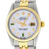 Image 1 : Rolex Mens 2 Tone 14K Mother Of Pearl Diamond 36MM Datejust Wristwatch