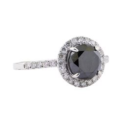 2.54 ctw Black Diamond Ring - 14KT White Gold