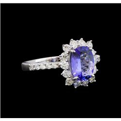 14KT White Gold 1.43 ctw Tanzanite and Diamond Ring