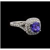 Image 1 : 14KT White Gold 1.47 ctw Tanzanite and Diamond Ring