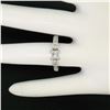 Image 8 : 14k White Gold 1.10 ctw Princess Diamond 3 Stone Engagement Ring w/ Round Accent