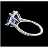 Image 3 : 3.80 ctw Tanzanite and Diamond Ring - 14KT White Gold