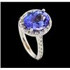 Image 4 : 3.80 ctw Tanzanite and Diamond Ring - 14KT White Gold