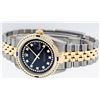 Image 5 : Rolex Mens 2 Tone 14K Black String Diamond & Sapphire Diamond Datejust Wristwatc