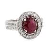 Image 1 : 5.13 ctw Ruby and Diamond Ring - 18KT White Gold