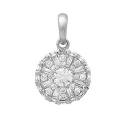 14k White Gold 0.41CTW Diamond Pendant, (SI2-SI3/H-I)