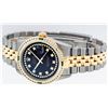 Image 5 : Rolex Mens 2 Tone 14K Black String Diamond & Emerald Datejust Wristwatch