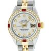 Image 1 : Rolex Ladies 2 Tone 14K Silver Diamond & Ruby Datejust Wristwatch