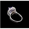 Image 3 : 4.08 ctw Tanzanite and Diamond Ring - 14KT White Gold